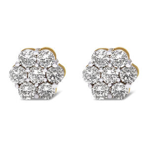 14K Yellow Gold 2.0 Cttw Diamond Floral